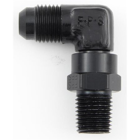 FRAGOLA Fragola 499108-BL 90 deg -08 AN Male to 0.38 in. NPT Male Swivel Adapter; Black FRG499108-BL